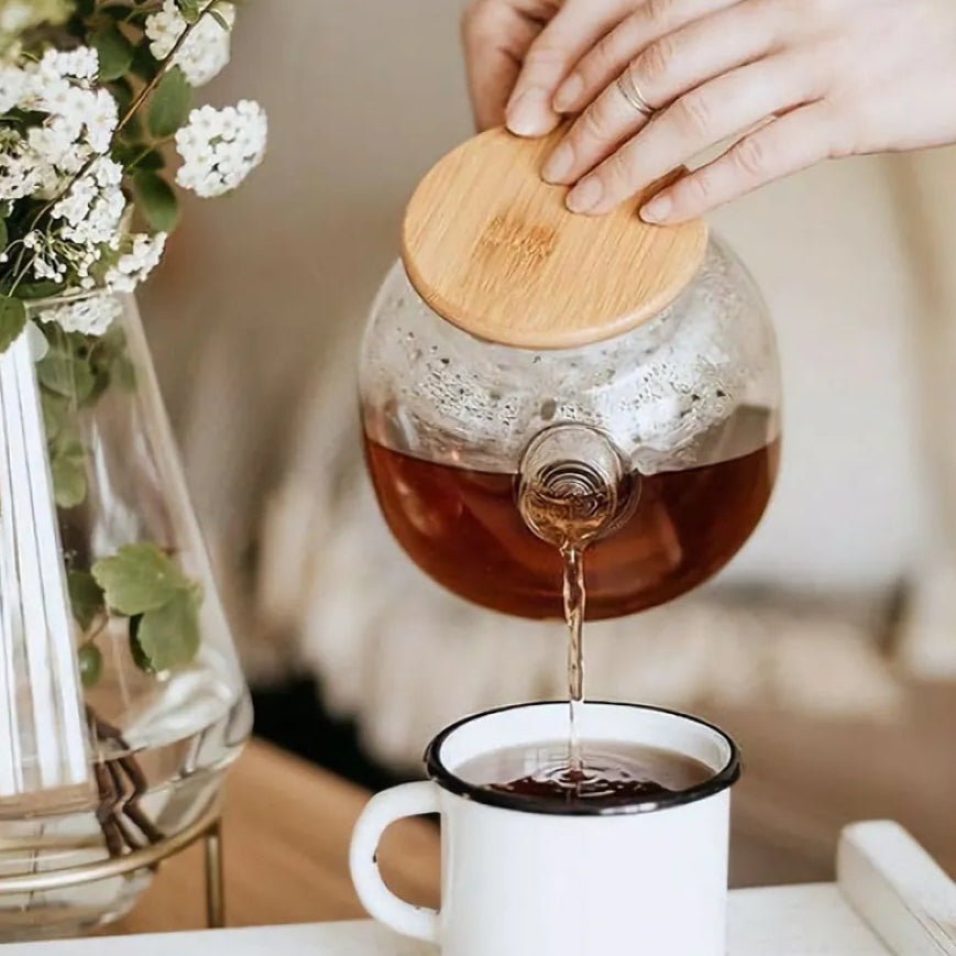 Teapot Cam Demlik, Borosilikat, Süzgeçli - erkugo. dekoratif, işlevsel.