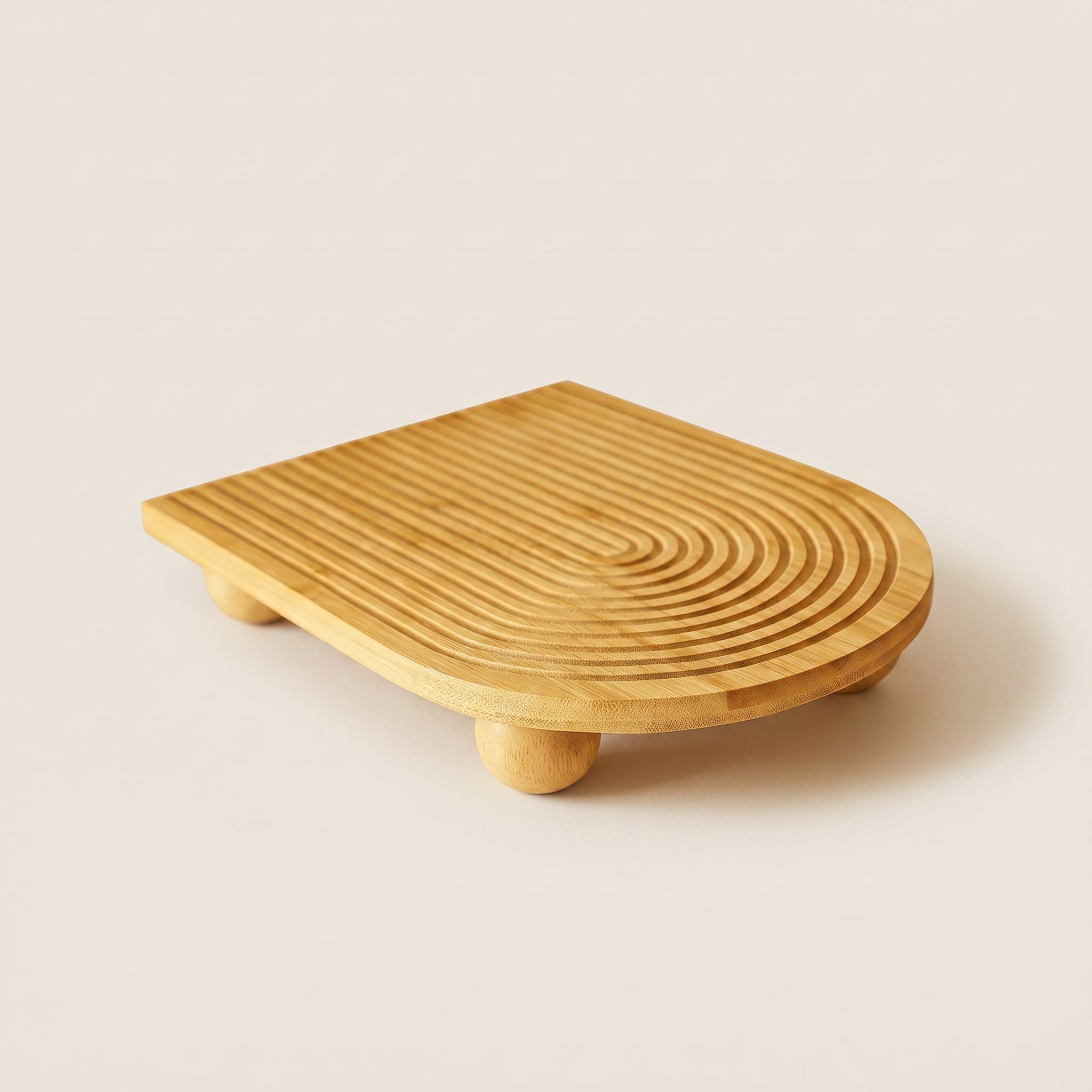 Top Ayaklı, Dalgalı Desenli Oval Tabak (23x33 cm) - erkugo. dekoratif, işlevsel.