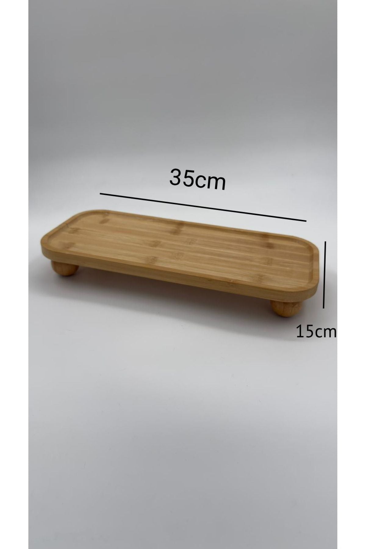 Top Ayaklı Oyuklu Bambu Sunum Standı 15x35cm - erkugo. dekoratif, işlevsel.