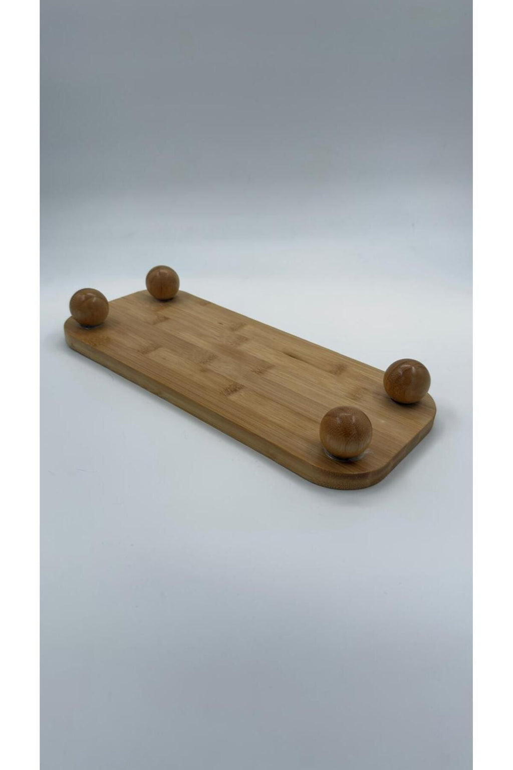 Top Ayaklı Oyuklu Bambu Sunum Standı 15x35cm - erkugo. dekoratif, işlevsel.
