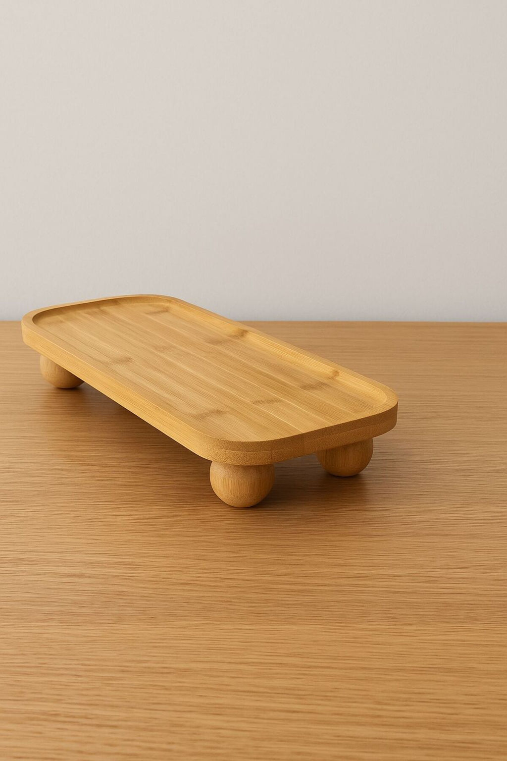 Top Ayaklı Oyuklu Bambu Sunum Standı 15x35cm