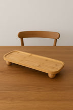 Top Ayaklı Oyuklu Bambu Sunum Standı 15x35cm