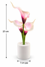 3’lü LED Kala Çiçeği Dekoratif Masa Lambası 27 cm Pilli