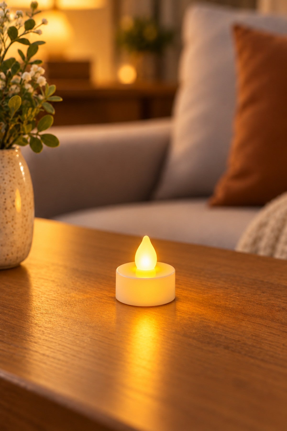 1 Adet Tealight LED Mum, 3,5 cm yükseklik ve 3,8 cm çap