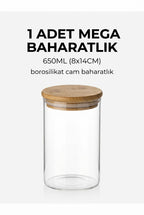 Vakumlu Bambu Kapaklı Mega Cam Saklama Kabı 650 ml - erkugo. dekoratif, işlevsel.